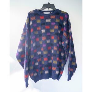 Masaccio Italian Wool Blend Retro Vintage Geometric 90's Uncle Phil Sweater XL